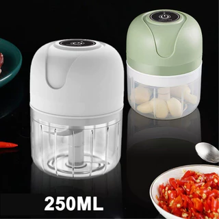 Mini Processador de Alho Elétrico Portátil USB Recarregável 250ml Lâmina Inox