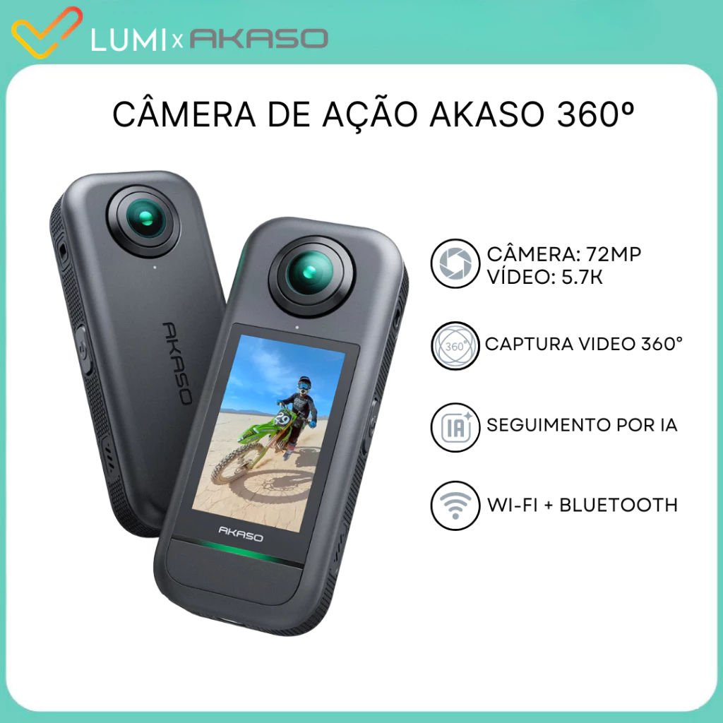 AKASO 360, câmera de ação panorâmica AKASO 360, câmera de ação panorâmica