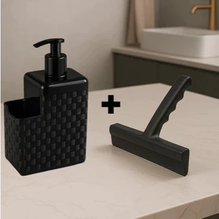 Porta Detergente CAMPEÃO DE VENDAS  Esponja Com Bico Dosador Rattan Preto 25775  TOY