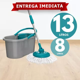 Mop Giratório Fit Grande Com Cabo Inox