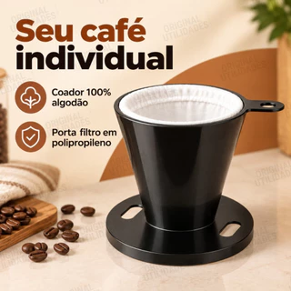 Porta Filtro de Café Individual com Mini Coador de Pano Dose Única Portátil Dripper Reutil