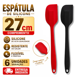 Espátula de Silicone Premium 27cm Doces Bolos Confeitaria Pão Duro Antiaderente Não Risca