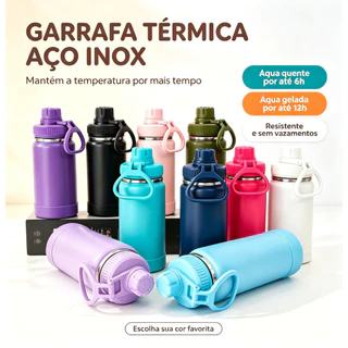 Garrafa Térmica Com Alça Academia com a base de silicone 350ml/600ml/800ml/1000ml