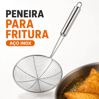 Escumadeira Peneira Fritura Grande Profissional Arame Aço Inox Batata Cozinha Utensilio Es