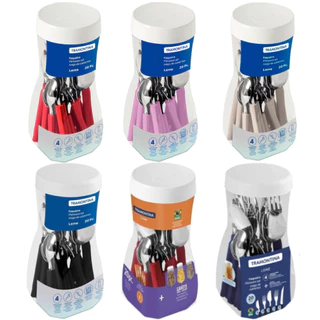 Kit Faqueiro 20 Peças Leme Tramontina Conjunto de Talheres de Aço Inox Jogo de Talheres Or