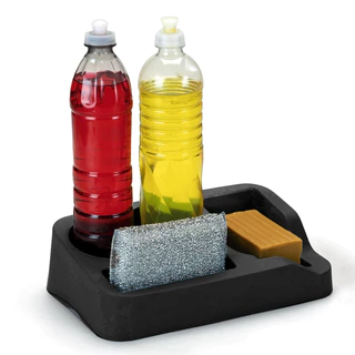 Porta Detergente Com Suporte Para Bucha E Sabão Dispenser Organizador De Pia Cozinha Plást