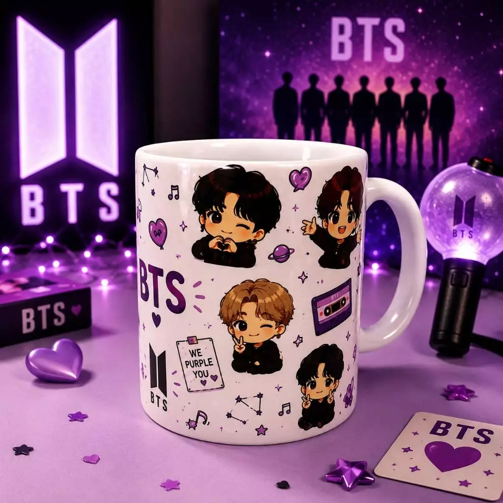 Caneca BTS We Purple You 325ml | Cerâmica Personalizada | Army Presente