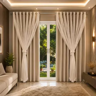 Cortina Blackout para Sala com Voil PVC 3,00 x 2,70