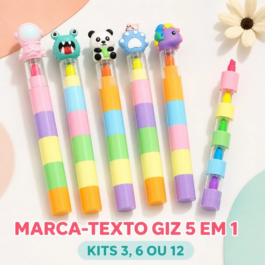Kit marca-texto empilhável