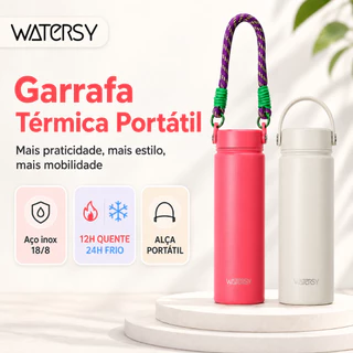 Watersy Garrafa Térmica Portátil 532ml Aço Inox Sem BPA Presente para Viagem Trabalho