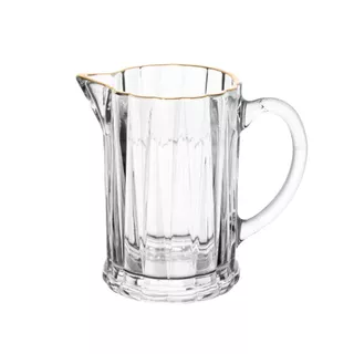 Leiteira Jarra de Vidro Cristal Radial com Fio de Ouro 290ml Lyor