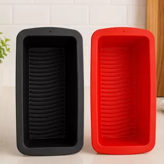 Forma De Silicone Retangular Antiaderente Para Assar Pães Bolos Caseiros Multiuso Universa