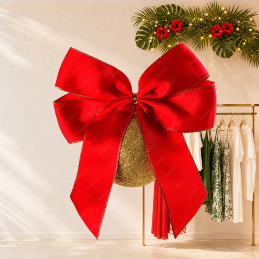 Laço Decoração De Natal 75cm Decoração Para Vitrine E Parede Laço Decoração De Natal 75cm Decoração Para Vitrine E Pare