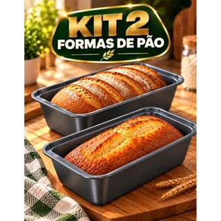 Kit 2 Formas de Pão Antiaderentes em Aço Carbono 27cm para Bolos e Tortas