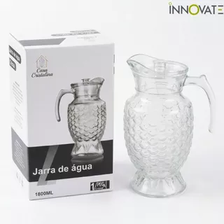 JARRA CRISTAL 1,8L VIDRO PREMIUM CRISTALINA 1800ml TRANSPARENTE CASA HOME DECOR LUXO