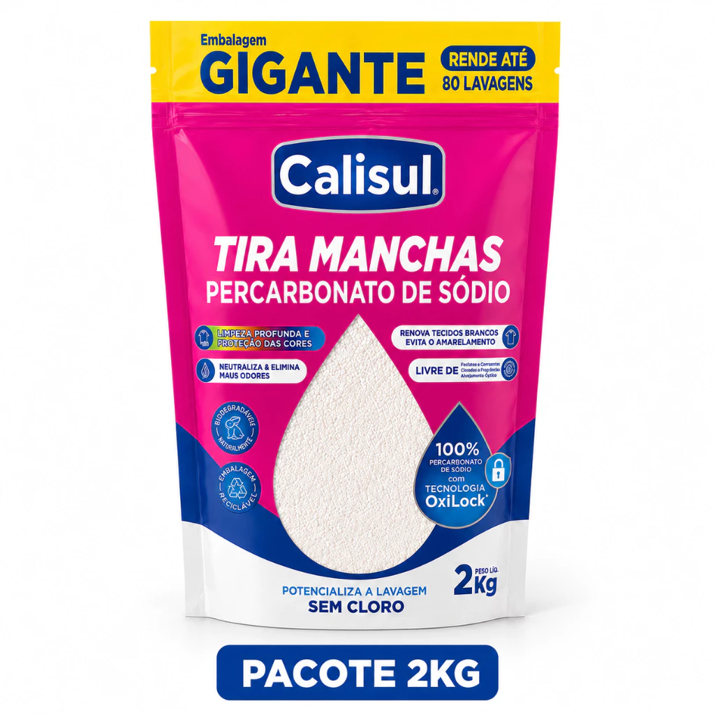 Calisul Percarbonato de Sódio 100% Puro Remove Manchas Difíceis