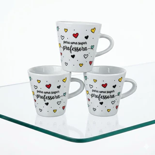 kit Canecas Dia Das Professoras Chá Café Porcelana Personalizada Presente Elegante Xícara