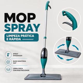 Mop Spray 360° Reservatório Rodo Esfregão Mágico Microfibra Lavável Limpeza Piso Ergonômic