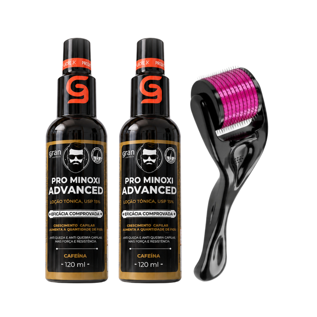 Kit 2 Tônicos Capilares Pro Minoxi + Dermaroller