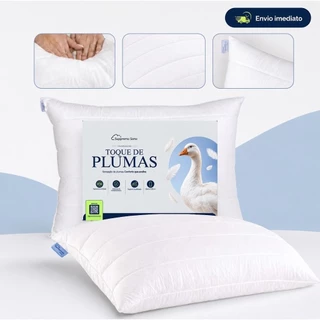 Kit 2 Travesseiros Pluma de Ganso em Espuma Firme