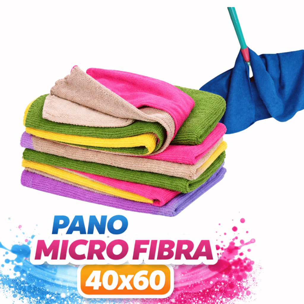 Panos Microfibra Multiuso Alta Absorção Limpeza Casa Chão Vidros Cozinha Sem Fiapos 40x60