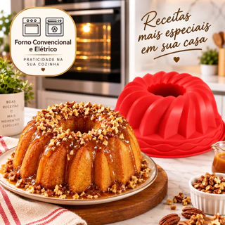 Assadeira De Silicone Forma Antiaderente Para Bolo Pudim Torta Mousse Sobremesas Forno Air