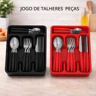 Jogo De Talheres 25 Peças Jogo De Facas Inox Conjunto De Talheres Faqueiros Faca Garfo Co