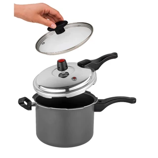 Panela de Pressão 4,5 L Antiaderente Tampa de Vidro