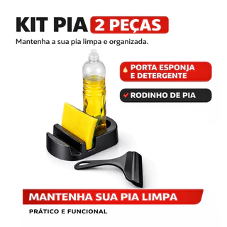Kit Pia para Cozinha Conjunto 02 Peças  Porta Detergente e Rodinho de Pia Organização - En