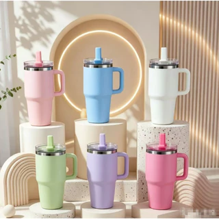 Copo Garrafa Térmico Portátil 420ml/600ml Com Canudo Chupeta Alça e Tampa Para Escola Trab