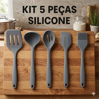 Jogo de Utensilios Cozinha Kit Peças Silicone