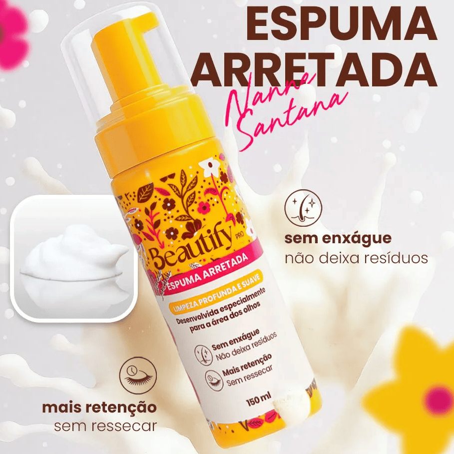 Espuma de Limpeza Facial Mousse para Cílios e Sobrancelhas
