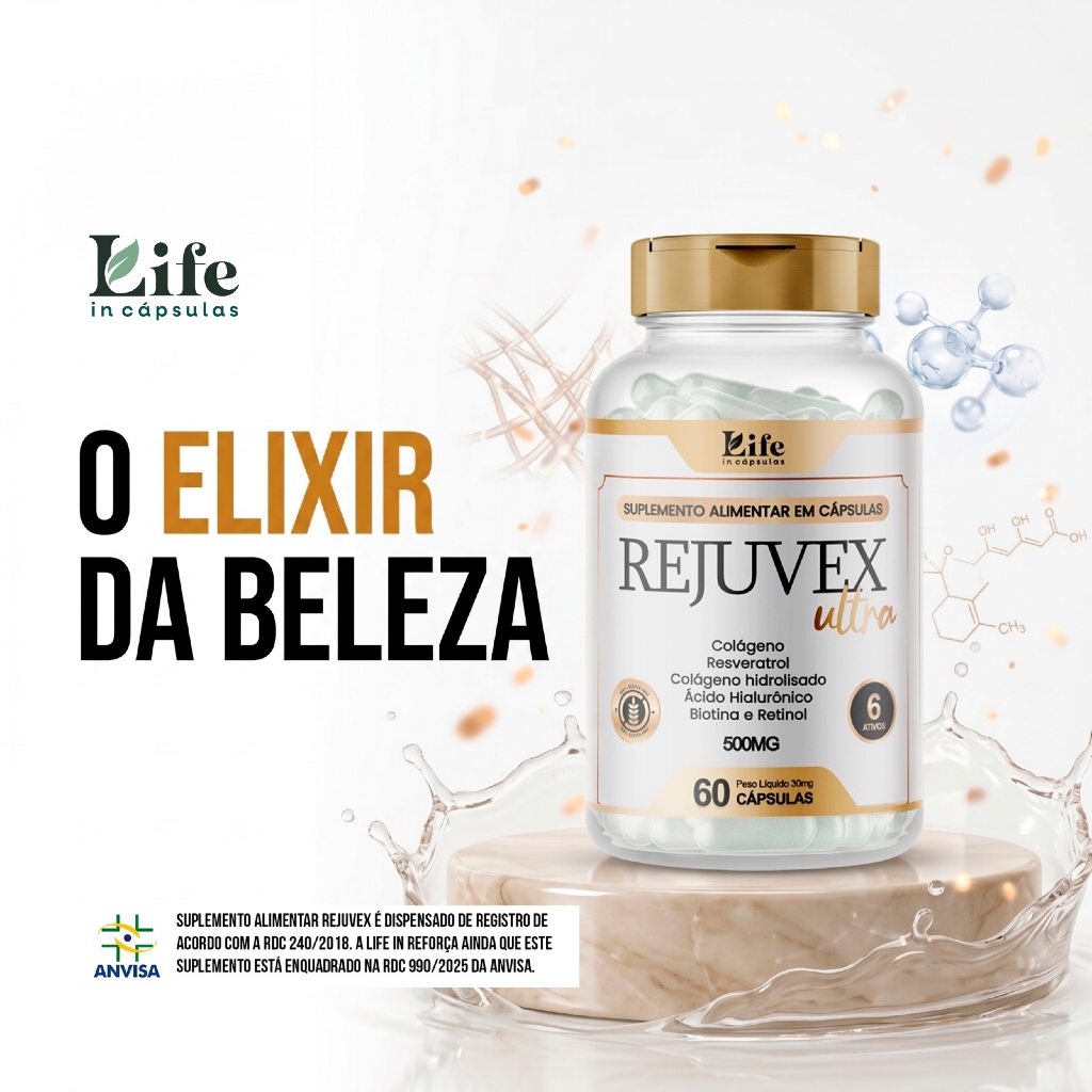 Rejuvex Ultra Life In - Colágeno + Biotina + Retinol + Ácido Hialurônico