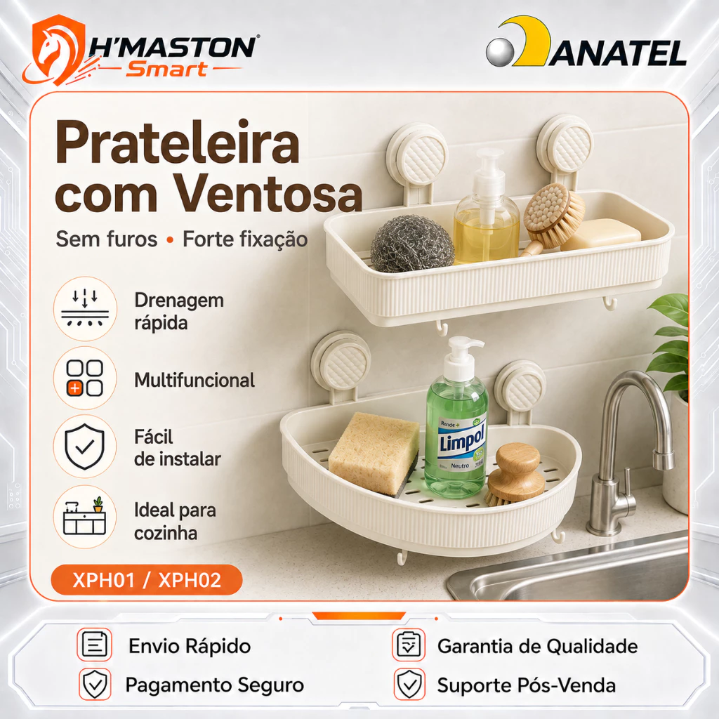 H'MASTON Organizador De Cozinha Porta Detergente Porta Esponja De Pia De Cozinha Porta Bucha De Pia De Cozinha XPH01/02