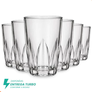 Jogo De 6 ou 12 Copos 240ml Em Vidro - Ideal Para Água, Suco, Drinks e Bebidas