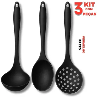 Utensílios Silicone Antiaderente Concha Colher Escumadeira Cozinha
