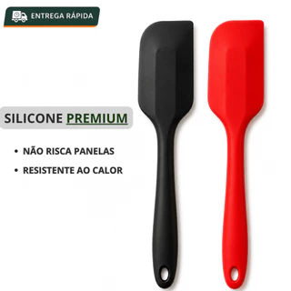 Espátula Silicone Pão Duro 27cm Reta Premium Resistente ao Calor