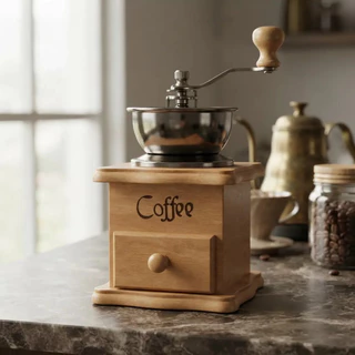 Moedor De Café Manual Gourmet C/ Regulagem De Moagem Transforma Em Pó De Mão De Madeira M
