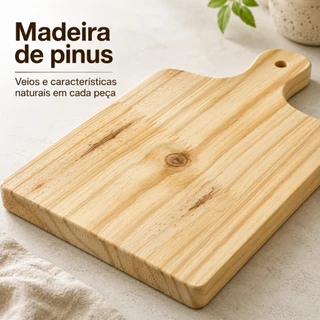 Tábua De Corte Gourmet Madeira Pinus Carne Legumes