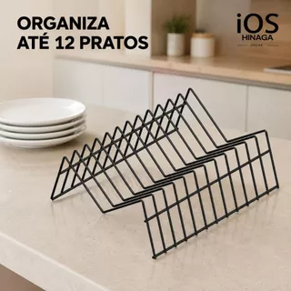 Organizador Suporte para Pratos Multifuncional Armário Vertical até 12 Pratos