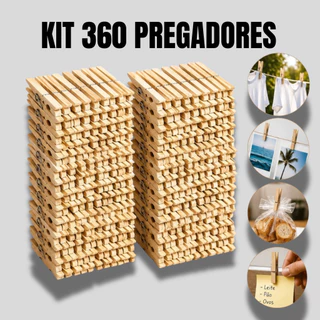 Kit 60 A 360 Prendedores De Roupa Madeira Tradicional Reforçados Pregador Grampo Para Vara