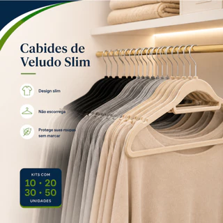 Vittak Cabide de Veludo Slim Adulto Antideslizante e Resistente – Organizador | 10, 20, 30