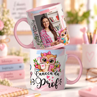 Caneca De Porcelana Personalizada com foto Dia dos Professores Professora Professor Presen