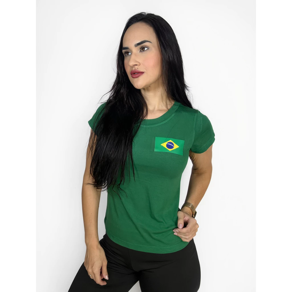 Camisa Do Brasil Plus Size Feminina Blusa Brasil Baby Look Brasil Blusa Copa 2026 Tamanhos M ao G4 CAMISA DO BRASIL FEMININCA CAMISA DA SELECAO