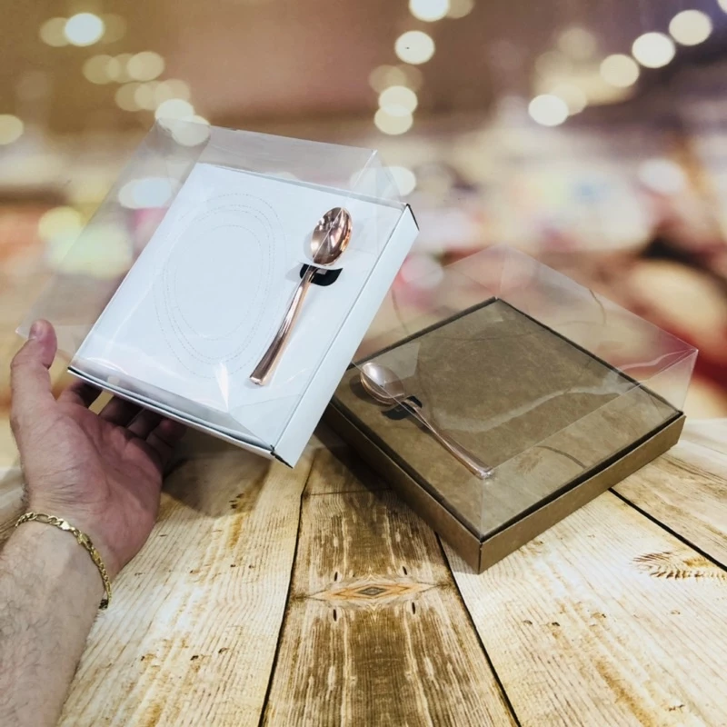 10~40 Caixas Para Ovo de Páscoa de Colher Multigramas KB 150/250/350/500g 18X18X8 Dupla Face Branca e kraft PASCOA 2025