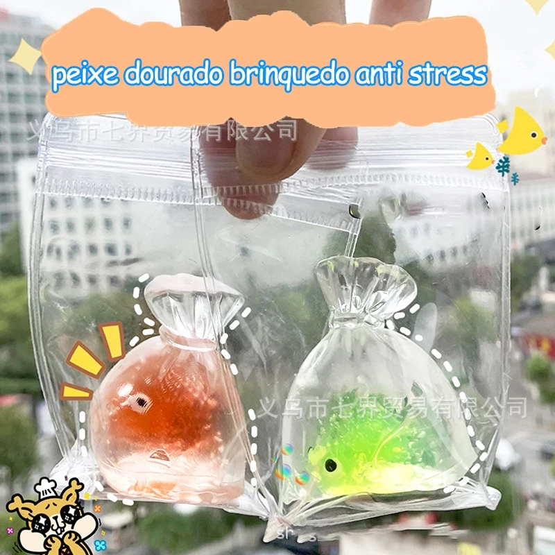 Peixe dourado brinquedo anti stress fofo/anti estresse brinquedo de espremer/Fidget Toy/brinquedo de apertar anti stress/brinquedos anti estresse/Pop it brinquedo anti estresse/squishy grande/Fidget Toys/brinquedo ante estresse/brinquedos de apertar/Mochi