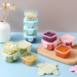 Mini Potes para Congelar Papinha c/ Tampa Hermética Porta Leita em pó Frutas para Bebe adu