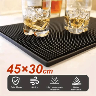 Tapete para Bar 45x30cm em PVC e borracha antiderrapante – Escorredor de copos para balcão