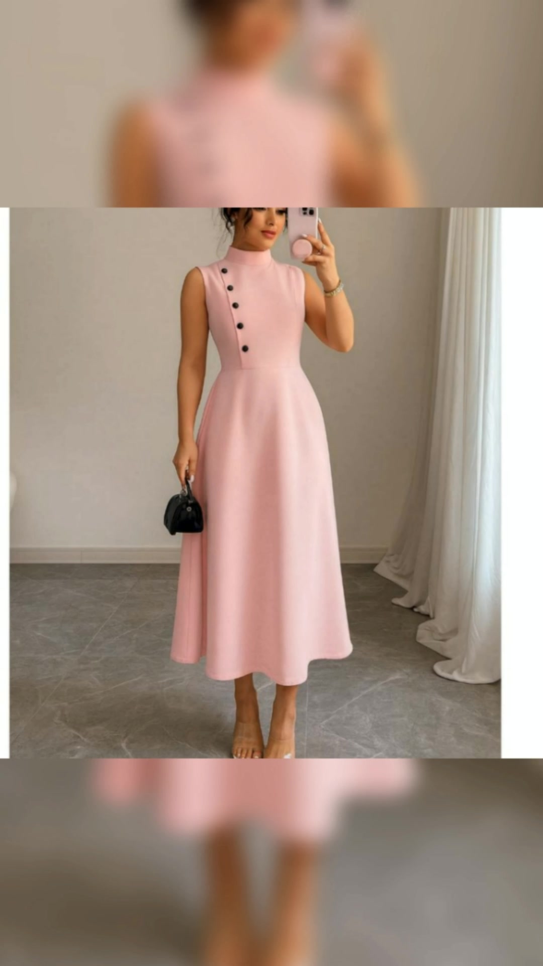 Vestido Midi Feminino Elegante Alfaiataria Sem Manga com Botões Laterais* Evangélica , Apresentações