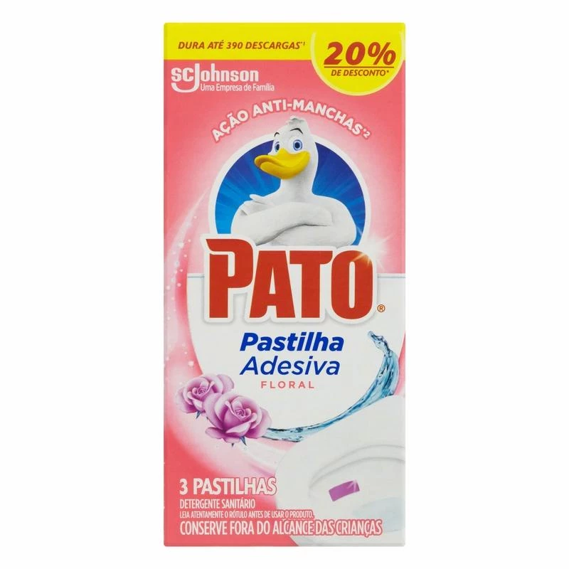 Pastilha Sanitária Adesiva Pato Floral 3 unidades